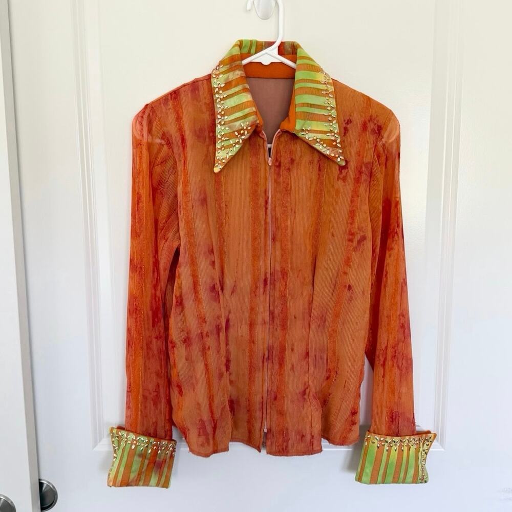 Woods Western Horsemanship Rodeo Show Girl Pleasure Equestrian Blouse Small